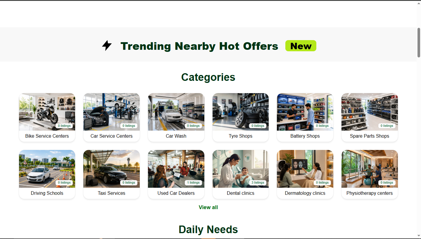 Getvia category browsing view